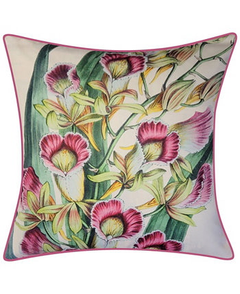 NYBG Декоративная подушка с красивым принтом орхидей для дома и улицы, 20 x 20 дюймов Edie@Home