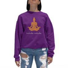 Inhale Exhale - Women's Word Art Crewneck Sweatshirt LA Pop Art
