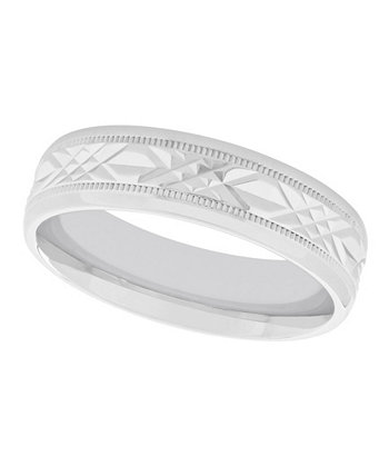 Обручальное кольцо Macy's унисекс с геометрическим рисунком милгрэйн из стерлингового серебра 925 пробы C&C Jewelry