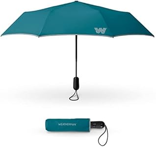 Зонт Weatherman Travel Umbrellas для дождя - Компактный зонт против ветра - Маленький мини-зонт - Портативный карманный зонт с автодвижением - Складной зонт для рюкзака и сумки Weatherman