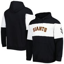 Мужской черный/белый пуловер с капюшоном в полоску San Francisco Giants Stitches Stitches