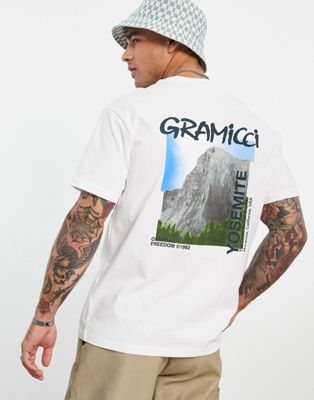Gramicci dawn wall back print t-shirt in white Gramicci