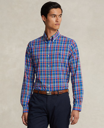 Мужская рубашка классического кроя из эластичного твила в клетку Polo Ralph Lauren