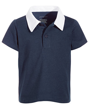 Рубашка поло с контрастным воротником для мальчиков для малышей, созданная для Macy's First Impressions