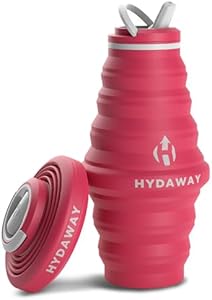 HYDAWAY Collapsible Water Bottle - 25oz I Reusable Water Bottle with Flip Top Lid for Travel, Hiking, Backpacking I Portable & Leakproof, Food-Grade Silicone, BPA Free, Collapses to 1.5” Hydaway