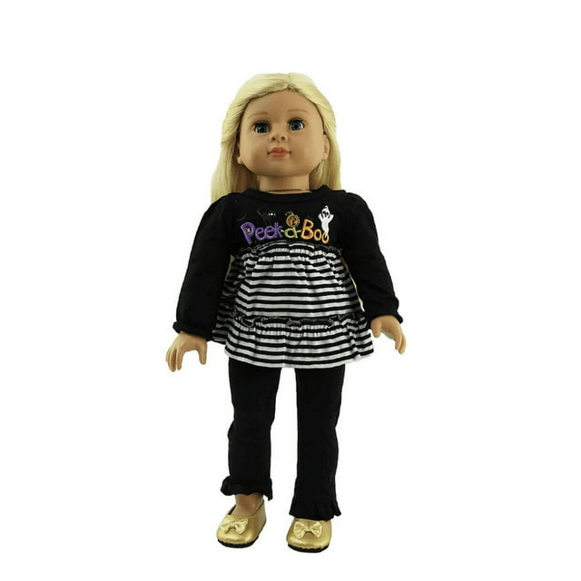 Black Cat Halloween Pant Set for 18inch Doll | American Fashion World American Fashion World