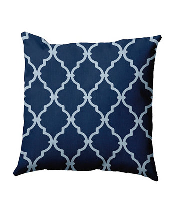 16-дюймовая темно-синяя декоративная декоративная подушка с решетчатым принтом E by Design
