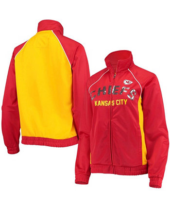 Женская красно-золотая спортивная куртка Kansas City Chiefs Backfield с регланом и регланом во всю длину G-III 4Her by Carl Banks