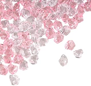 PMLAND Clear Acrylic Ice Rocks Assorted Color 550 Pcs 2.25 Quarts Bulk Bag Crystals Gems Fake Crushed Cubes Diamonds for Vase Filler Table Scatter Wedding Centerpieces Party Holidays Decoration Crafts PMLAND