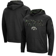 Мужская Футболка Colosseum Черная Iowa Hawkeyes Больших размеров OHT Military Appreciation Raglan Пуловер Colosseum