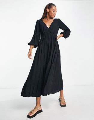Черное пляжное платье макси-кимоно Iisla & Bird Iisla & Bird