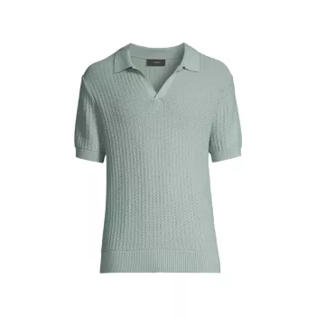 Ribbed Cotton-Blend Polo Shirt Vince