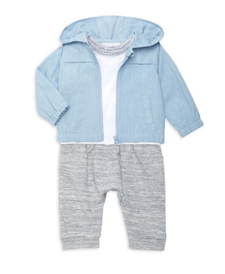 Куртка, футболка и футболка Baby Boy из трех частей из шамбре. Комплект штанов для бега Miniclasix