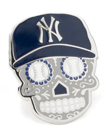Мужская булавка New York Yankees с сахарным черепом на лацкане MLB