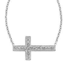 Колье с крестом по бокам и бриллиантами из стерлингового серебра с бриллиантами Splendor Lovemark