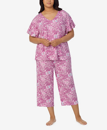 Пижамный комплект из 2 предметов с короткими рукавами больших размеров Ellen Tracy