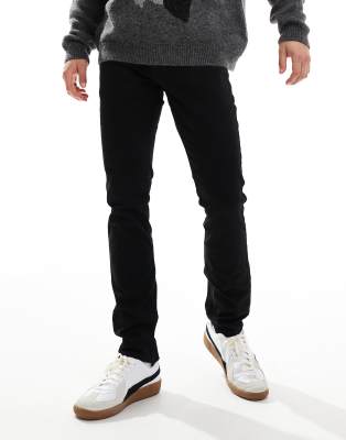 Чёрные брюки Jack & Jones с 5 карманами и утонченным дизайном Slim Fit Jack & Jones