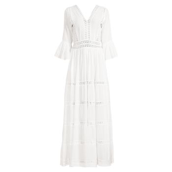 Kiro Lace Flare-Sleeve Maxi Dress Evarae