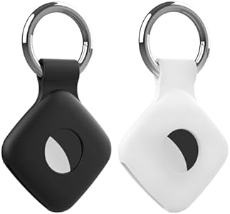 2 Pack Holder Case Compatible with Tile Mate 2022 2024 Tracker, Anti-Scratch Finder Protective Cover for Tile Tracker with Key Ring, Silicone Tile Keychain for Pets, Keys,Bags(Black Black) Rzttwl