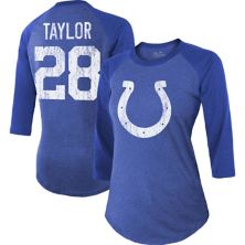 Женские Majestic Threads Jonathan Taylor Royal Indianapolis Colts Player Name &amp; Футболка Number Raglan Tri-Blend с рукавами 3/4 Majestic