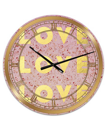 Большие настенные часы "Любовь, любовь, любовь" - 36 "x 28" x 1 " Designart