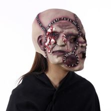 Halloween Party Three-sided Grimace Horror Mask Latex Soft Ghost Festival Simulation Face Headgear MESSIA SAM SUN