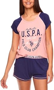 U.S. Polo Assn. Summer Pajamas for Women 2 Piece with Tee and Shorts, Summer PJs Set, Short Pajama Set for Women U.S. Polo Assn.