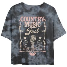 Juniors' Country Music Fest Poster Cropped Graphic Tee Unbranded