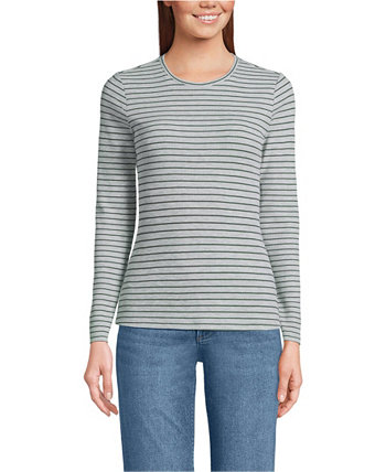 Women's Lightweight Waffle Long Sleeve Crew Neck T-Shirt Lands' End