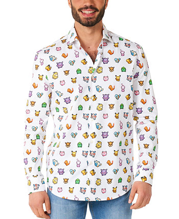 Мужская рубашка с длинным рукавом с пиксельным рисунком покемонов OppoSuits