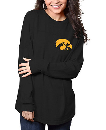 Женская черная футболка с длинным рукавом Iowa Hawkeyes The Big Shirt Oversize Pressbox