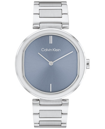 Женские серебристые часы с браслетом из нержавеющей стали с двумя стрелками, 36 мм Calvin Klein