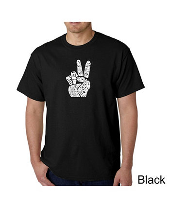 Мужская футболка Word Art - Peace Fingers LA Pop Art