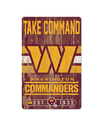 Деревянный знак Washington Commanders с лозунгом 11 x 17 дюймов Wincraft