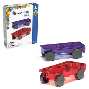 MAGNA-TILES Cars – Purple & Red 2-Piece Magnetic Construction Set, The ORIGINAL Magnetic Building Brand Magna-Tiles