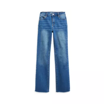 Little Girl's &amp; Girl's Frayed High-Rise Bootcut Jeans Tractr