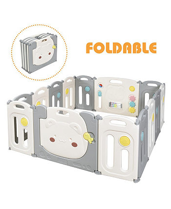 14-Panel Foldable Baby Playpen Kids Safety Yard Costway