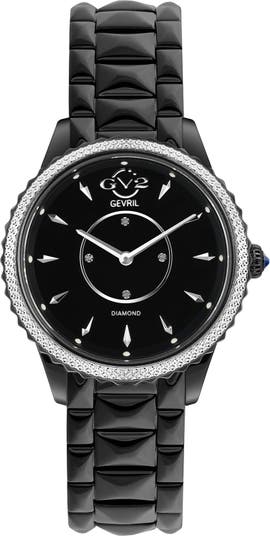 Женские швейцарские кварцевые часы Siena с бриллиантами, 38 мм, 0,0044 карата Gevril