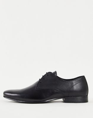 Черные кожаные туфли на шнуровке с ярким тиснением Topman TOPMAN