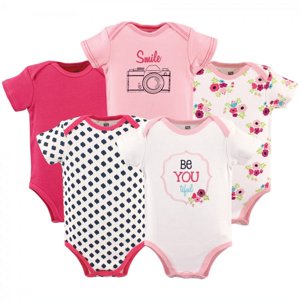 Hudson Baby Short Sleeve Bodysuits, 5-Pack, Newborn- 24 Months Hudson Baby