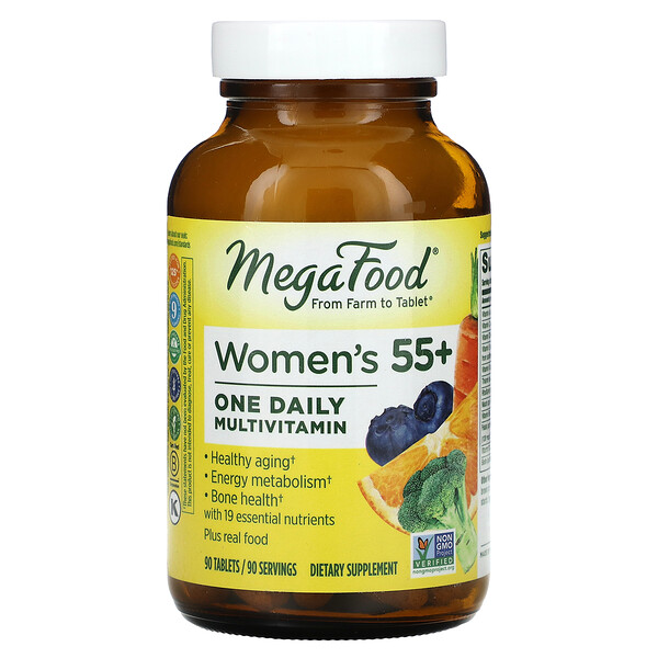 Women's 55+, Мультивитамины для одного ежедневного приема, 90 таблеток MegaFood