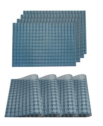 Водонепроницаемые, термостойкие и устойчивые к пятнам, тканые, текстильные, в клетку, моющиеся салфетки размером 13 x 19 дюймов - набор из 4 шт. Dainty Home