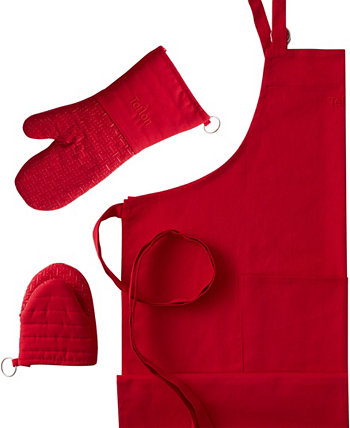 Набор из 3 предметов: фартук с тефлоновым покрытием, 1 фартук, 1 рукавица для духовки, 1 мини-рукавица Teflon