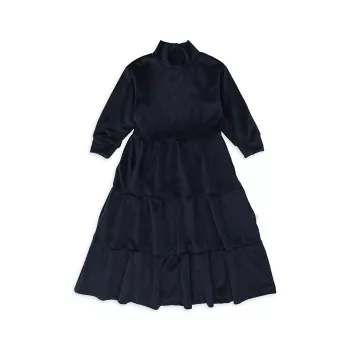 Little Girl's & Girl's Tiered Velour Dress Pouf