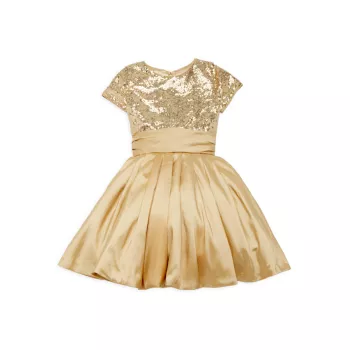 Для маленьких девочек, для маленьких девочек и для маленьких девочек; Атласное платье с пайетками для девочек Joan Calabrese