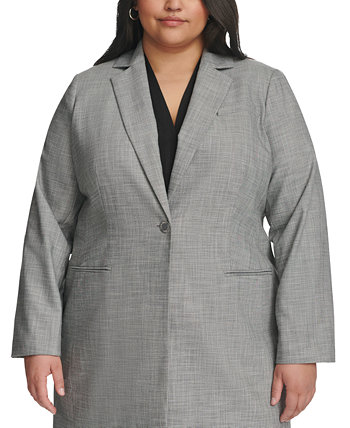 Куртка больших размеров с застежкой-молнией и зубчатым воротником на одной пуговице Calvin Klein