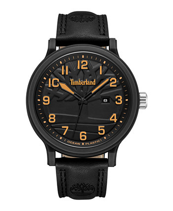Мужские кварцевые часы Driscoll из натуральной кожи, черные пластиковые, 46 мм Timberland