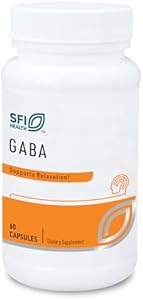 Klaire Labs GABA - 420 Milligrams Gamma-Aminobutyric Acid, Neurotransmitter to Support Calm & Mood (60 Capsules) Klaire Labs