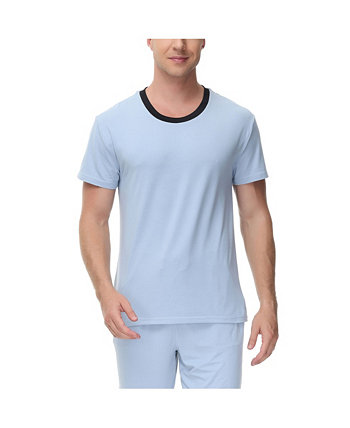 Пижамная футболка с короткими рукавами INK + IVY, сохраняющая тепло, контрастная футболка с круглым вырезом INK+IVY