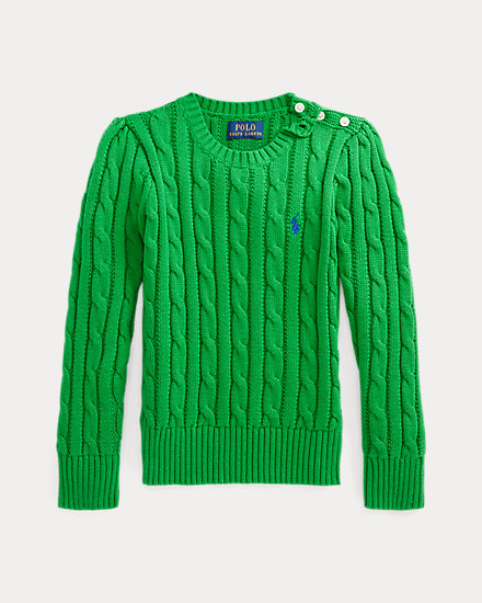 Хлопковый свитер косой вязки Ralph Lauren